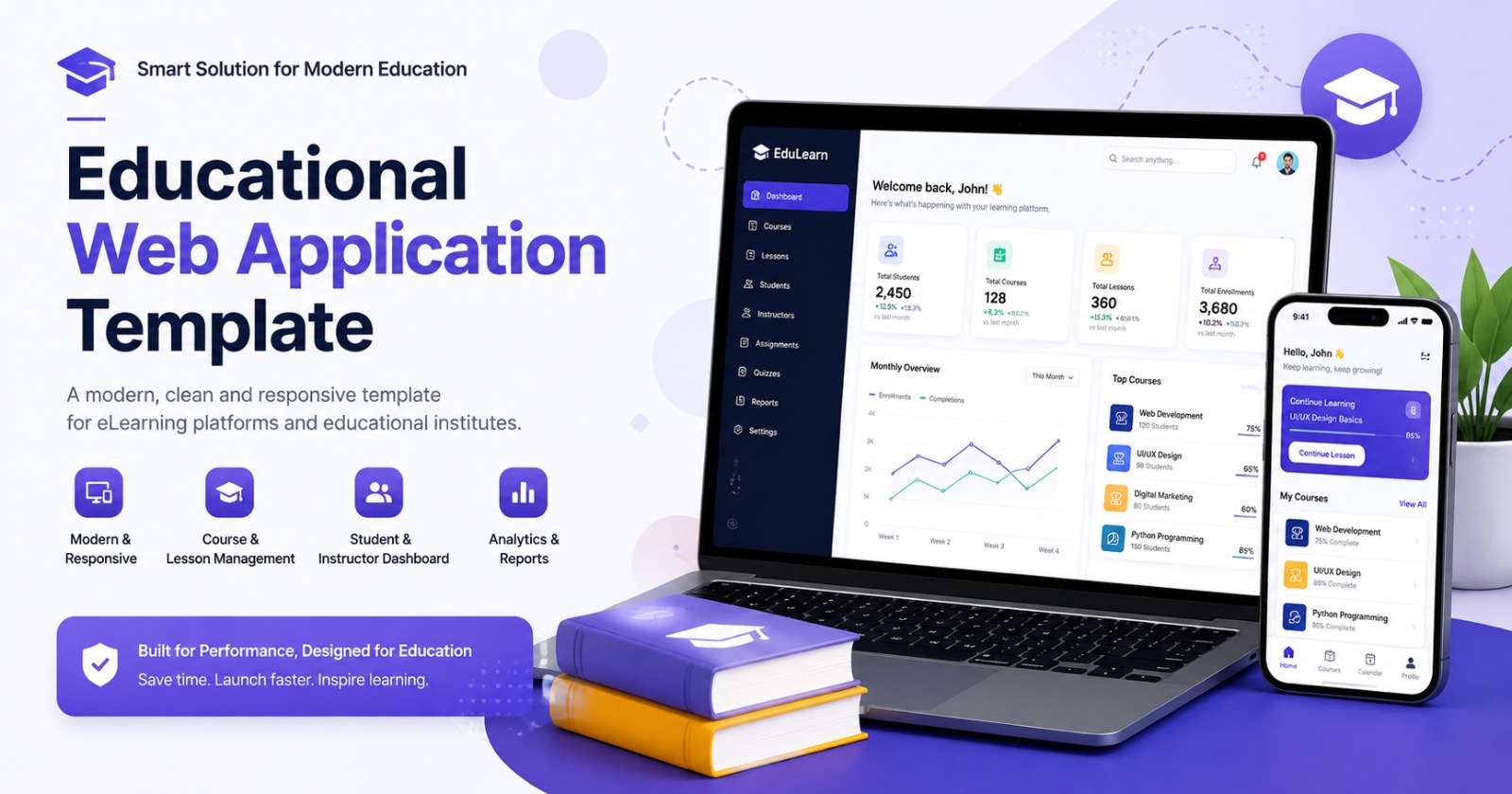 Educational Web App Template Image - theblueit.com
